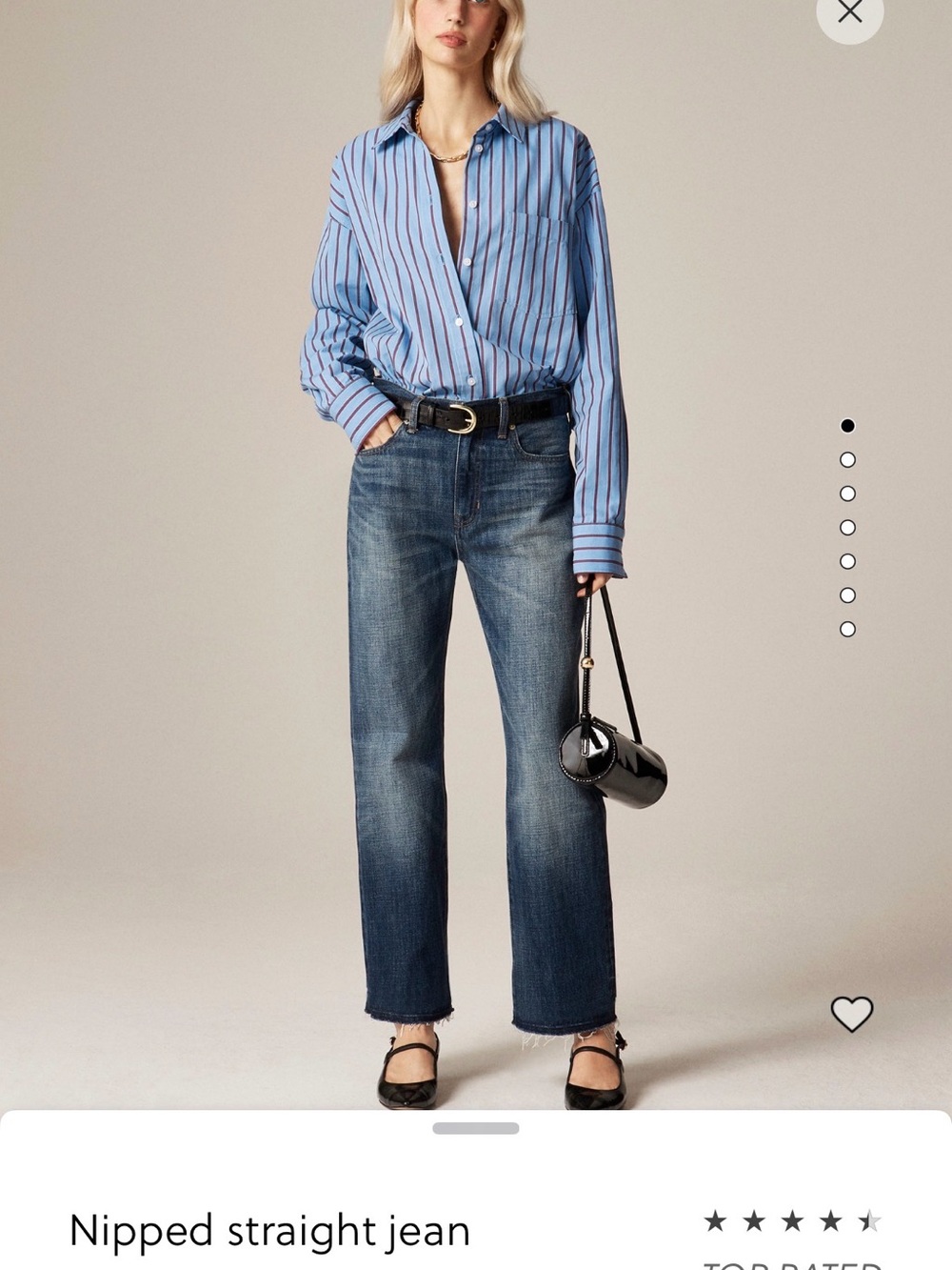 J. Crew Women’s Blue Straight High Rise Rigid Jeans - Casual Everyday Denim - Picture 4 of 8